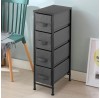 KINGSO Carbon Black Four  layer Narrow  drawing Fabric Drawers Cabinet Fabric Drawer Combination Rack