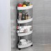 4 Layer Gap Storage Rack Bath Tower Assemble Space Saving Organizer Rolling Utility Cart for Bathroom Storage Rack