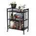 Storage Rack Three Layers with Wheels Saving Space Movable Shelf for Multiple Scenes