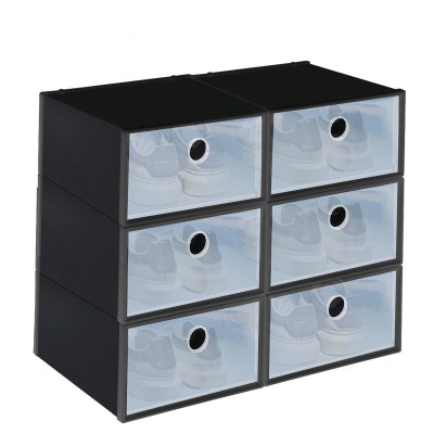 KING DO WAY 6 Pcs Shoe Storage Box Sturdy PP ABS Material Easy to Assemble and Stack Saving Living Room Space