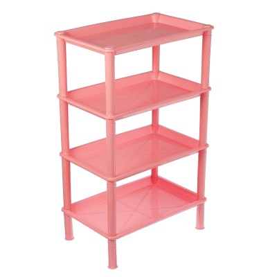 4 Layers Bathroom Storage Rack Shelf Plastic Assembles Storage Basket Rack Kitchen Living Room Organizer Landing Shelf