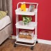 3 Layer Kitchen Storage Rack Shelf with Wheels Slim Slide Tower Movable Assemble Plastic Shelf for Kitchen Bathroom Shelf