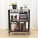 Storage Rack Three Layers with Wheels Saving Space Movable Shelf for Multiple Scenes