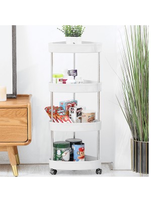 4 Layer Gap Storage Rack Bath Tower Assemble Space Saving Organizer Rolling Utility Cart for Bathroom Storage Rack