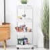 4 Layer Gap Storage Rack Bath Tower Assemble Space Saving Organizer Rolling Utility Cart for Bathroom Storage Rack