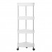 4 Layer Gap Storage Rack Bath Tower Assemble Space Saving Organizer Rolling Utility Cart for Bathroom Storage Rack